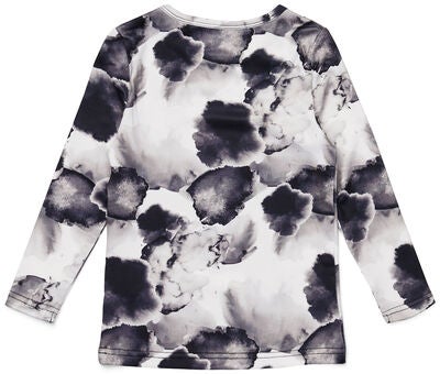 Hyperfied Long Sleeve Logo Top, Black/Grey Watercolor
