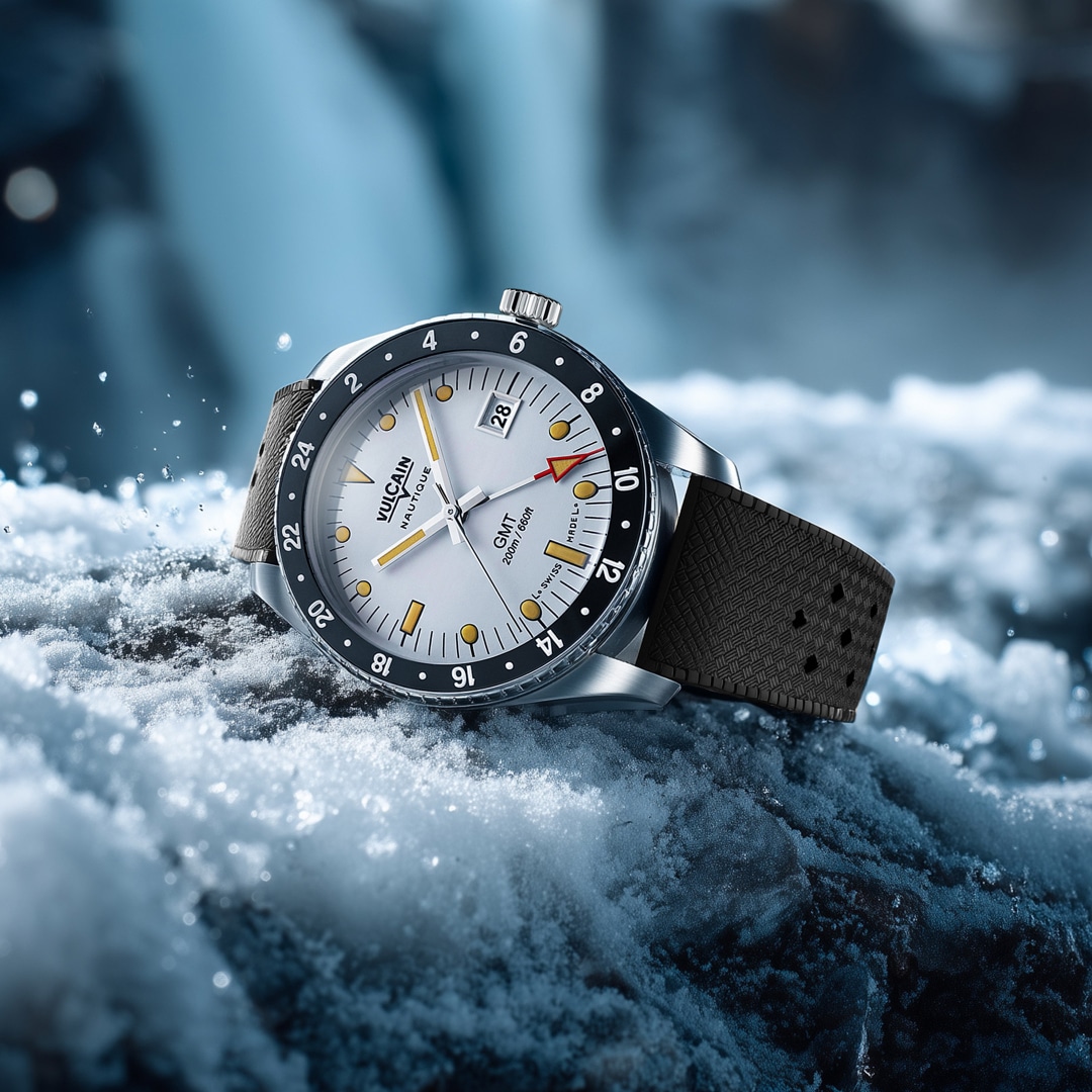 Vulcain Skindiver Nautique GMT White