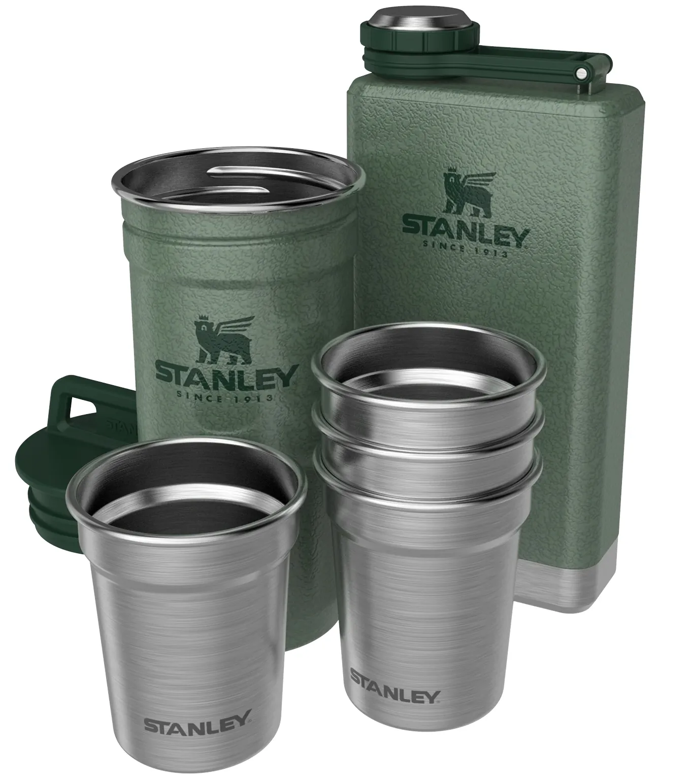 Stanley Adventure Shot + Flask Gift Set Hammertone Green