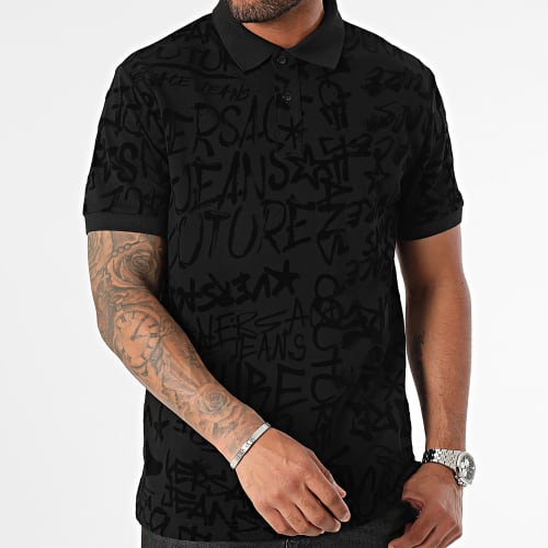 Polo Manches Courtes Contr Flock 75GAG6R1 Noir