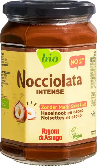 Cacao- en hazelnootpasta zonder melk