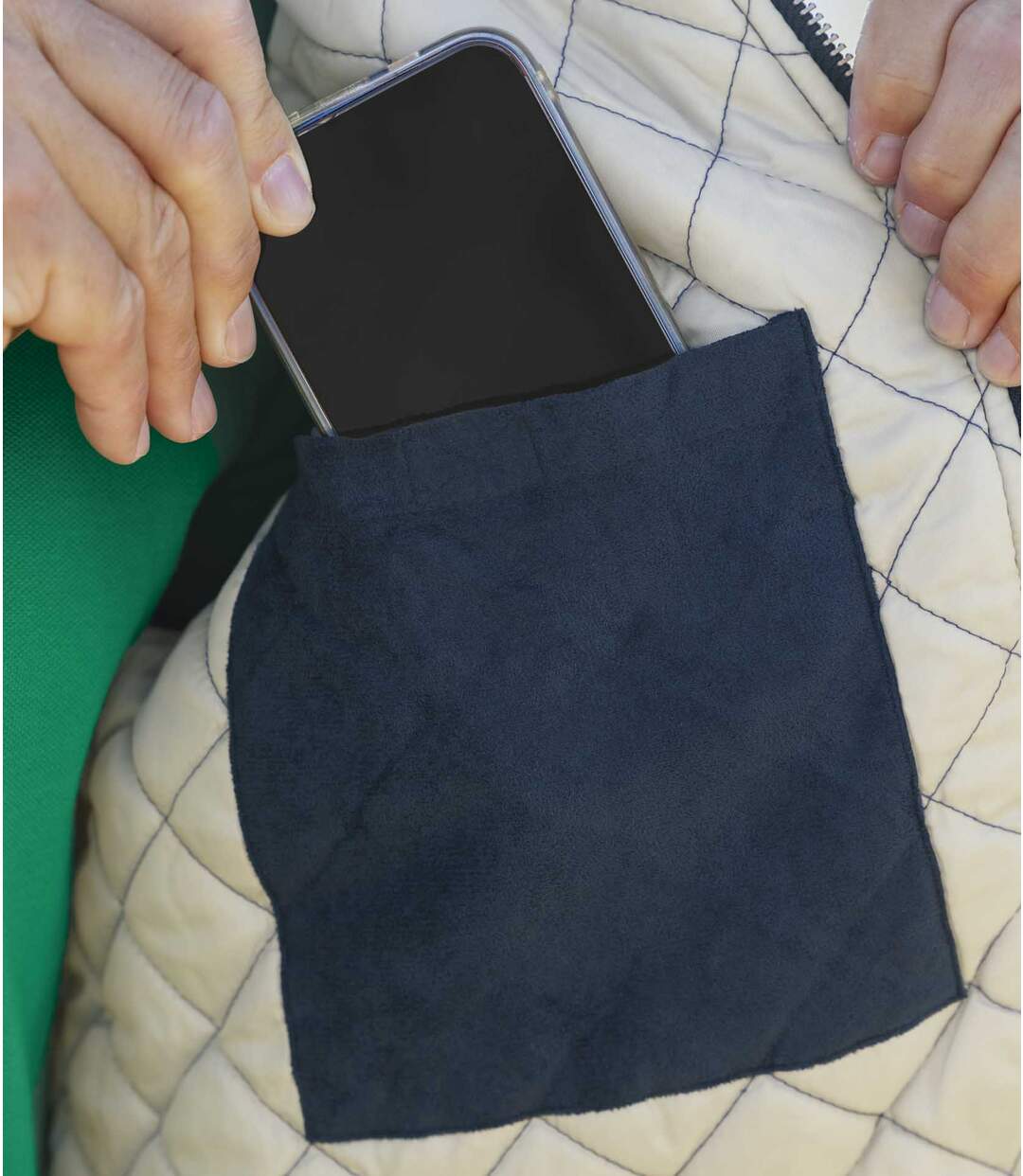 Blouson Suédine Façon Daim Intérieur Matelassé