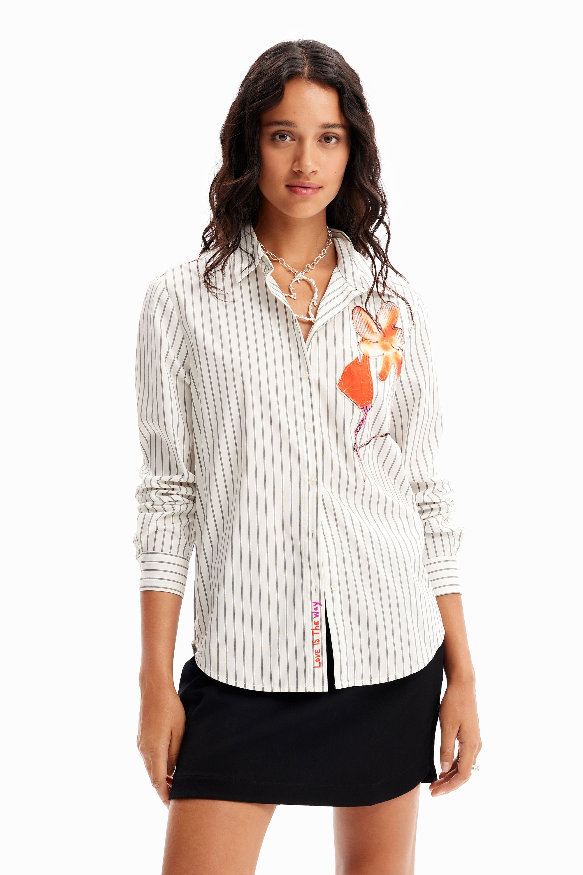 Chemise rayures fleur