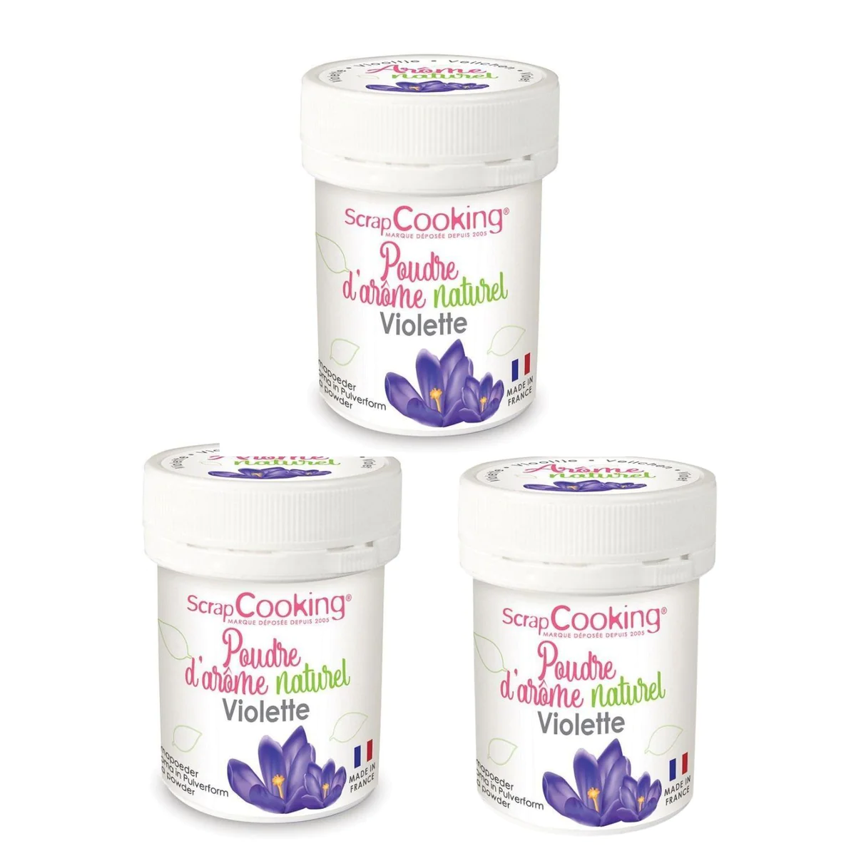 Arôme alimentaire naturel en poudre 45 g - violette Scrapcooking