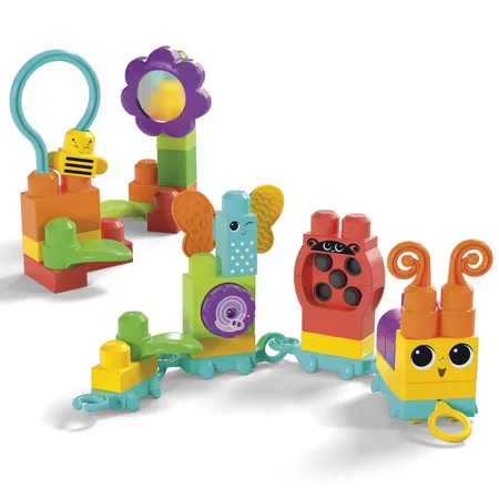 Mattel MEGA BLOKS Rollspaß Raupenzug, Kleinkind Motorik-Spielzeug (Sensorik)