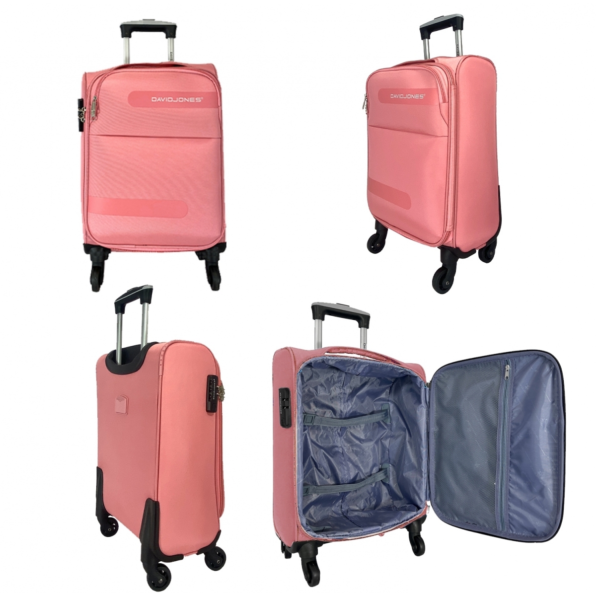 David Jones Lot de 3 valises dont 1 valise cabine souples David Jones
