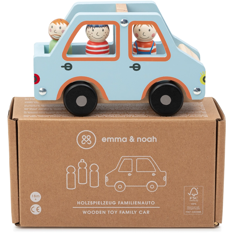 emma & noah Holzspielzeug Familienauto