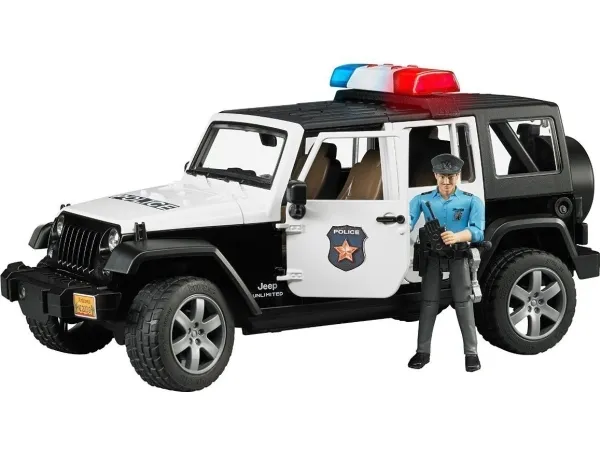 Bruder Jeep Wrangler Rubicon Police vehicle with police officer and accessories toy