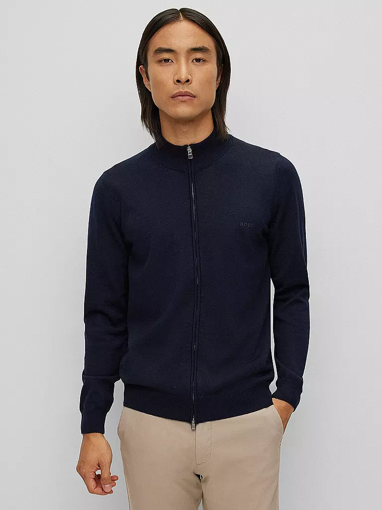 BOSS Strickjacke dunkelblau