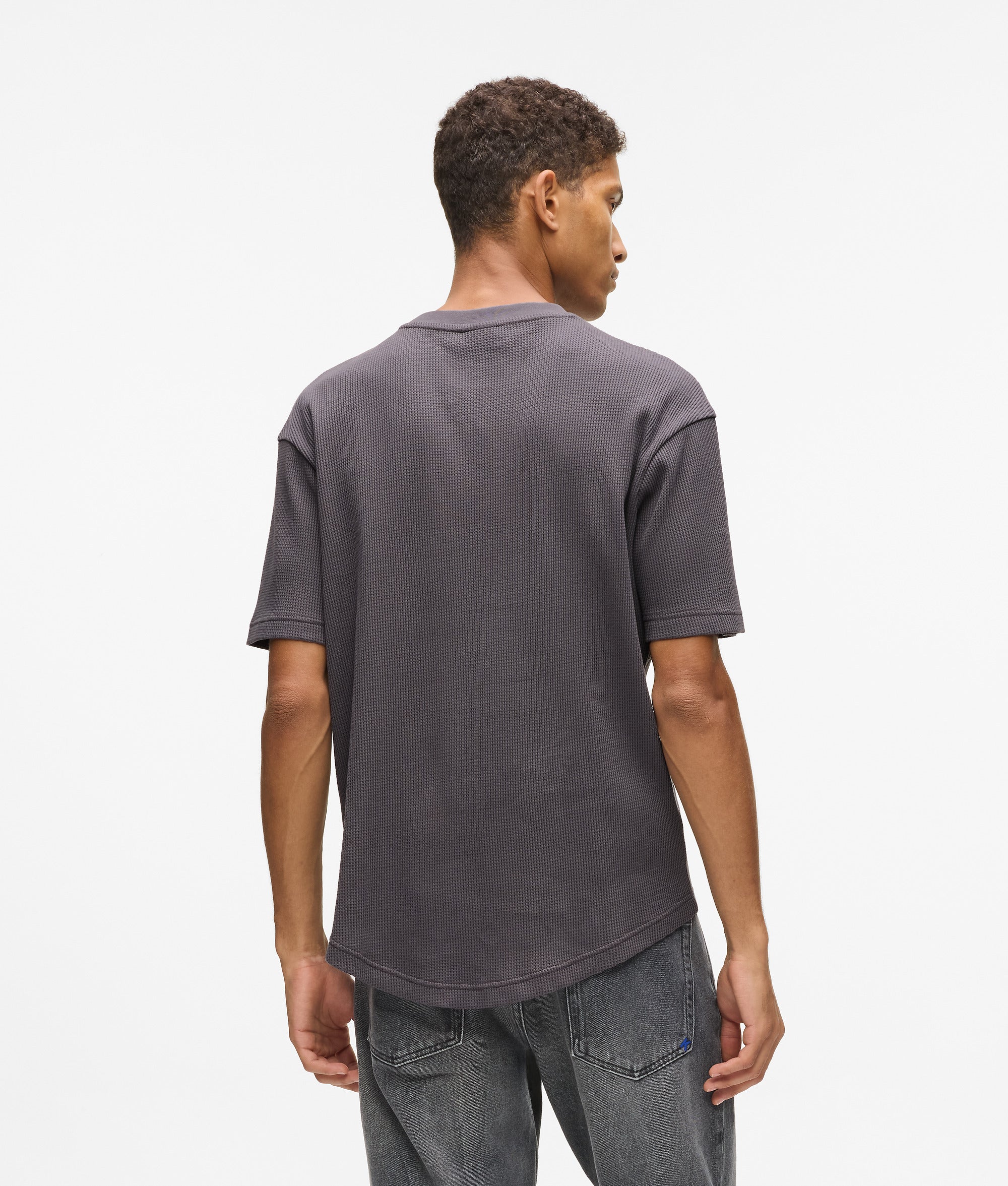 T-shirt met wafeltextuur