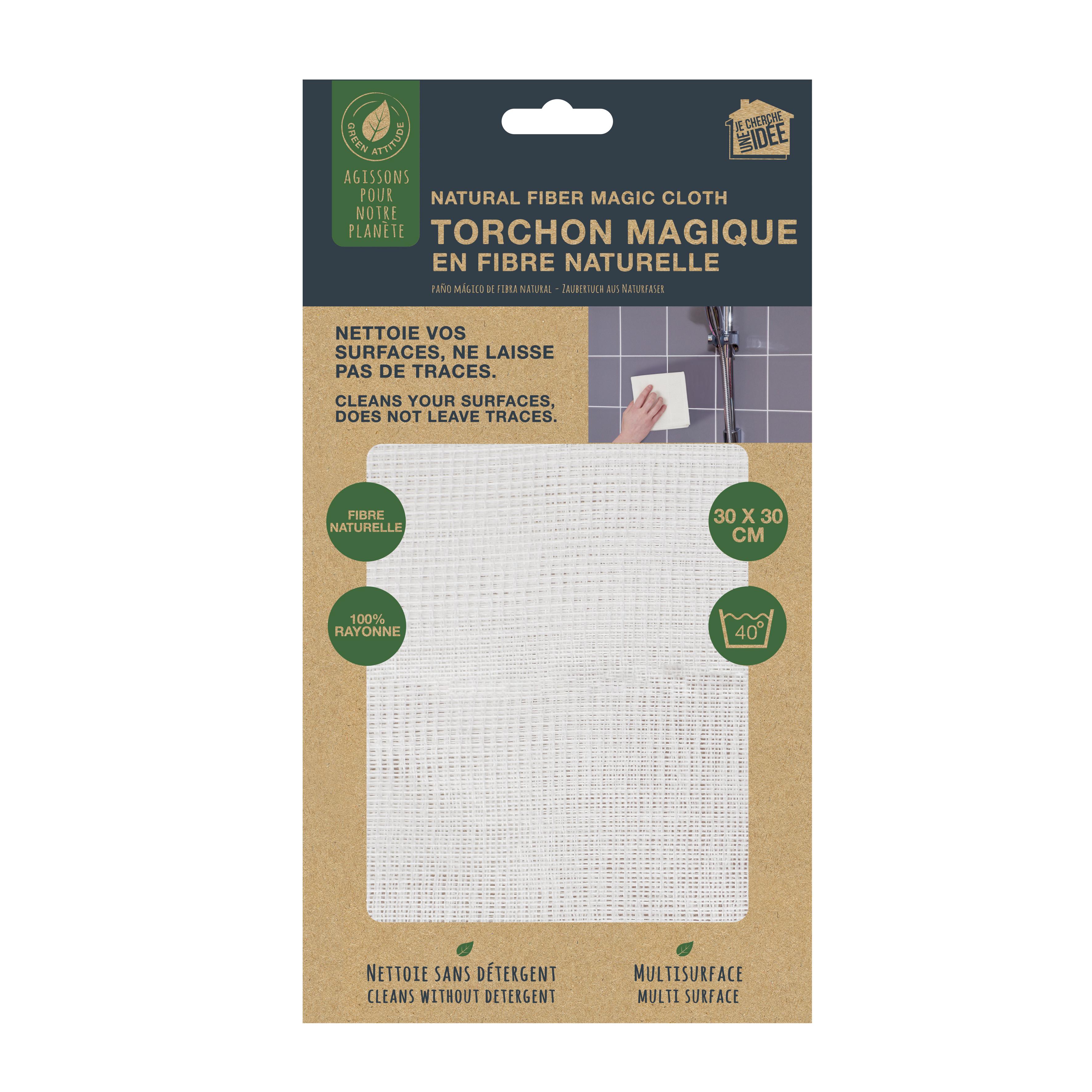 TORCHON MAGIQUE FIBRE NATURELLE 30X30CM