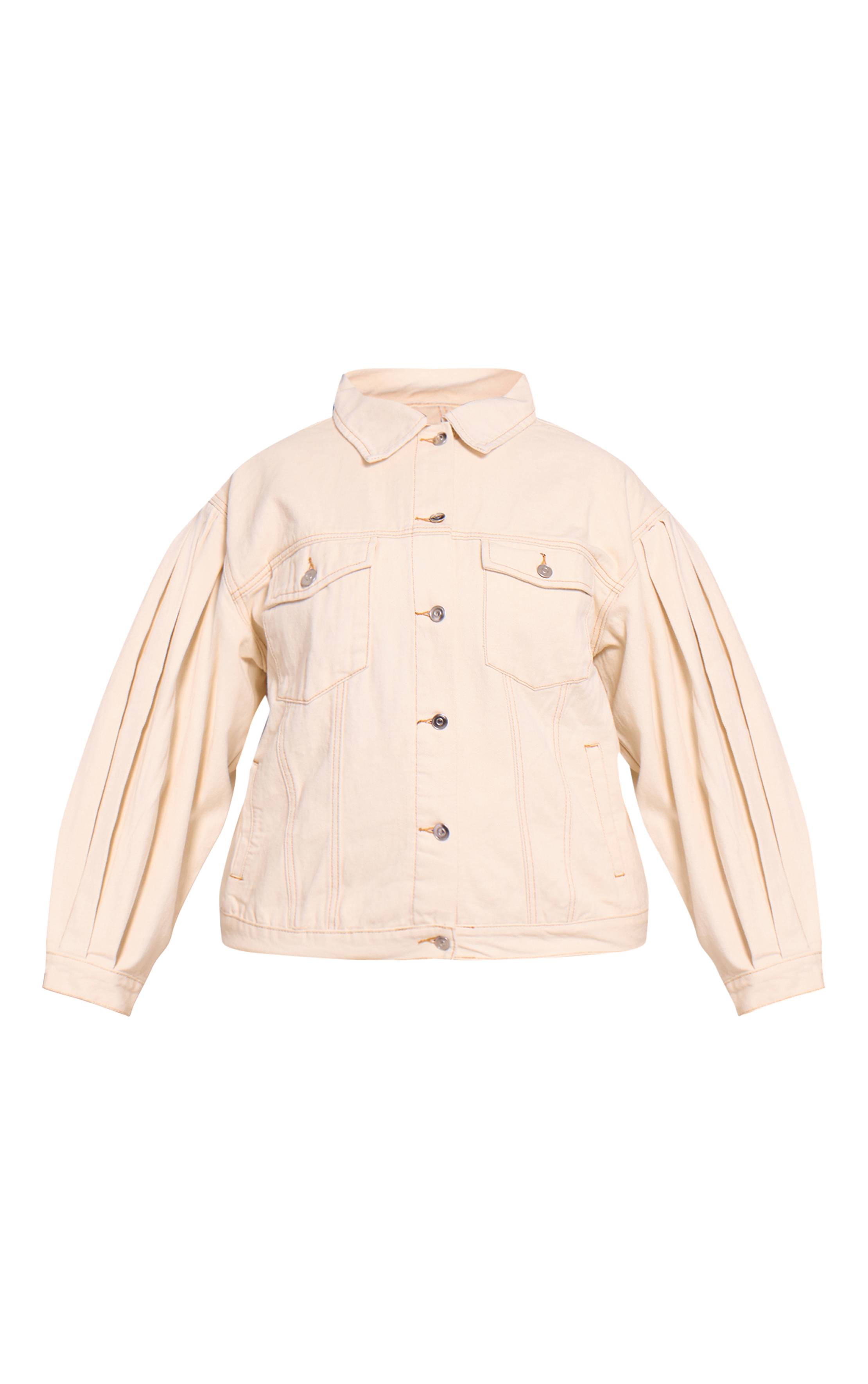 Ecru Veste En Jean Oversize À Manches Cocon Grande Taille