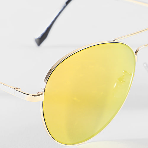 Lunettes De Soleil Jaune Doré Miroir