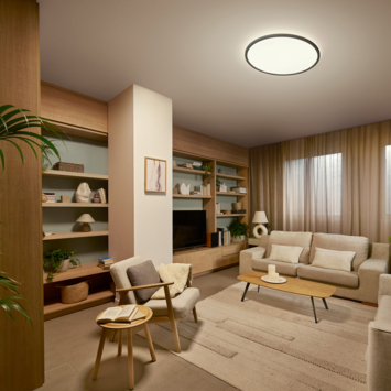 Philips plafondlamp Valen zwart 16W met afstandsbediening dimbaar