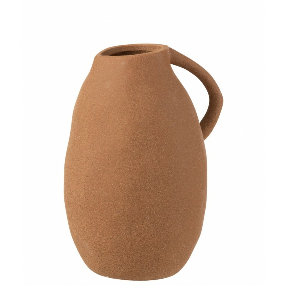 Vase cruche en céramique marron 18x15x25cm