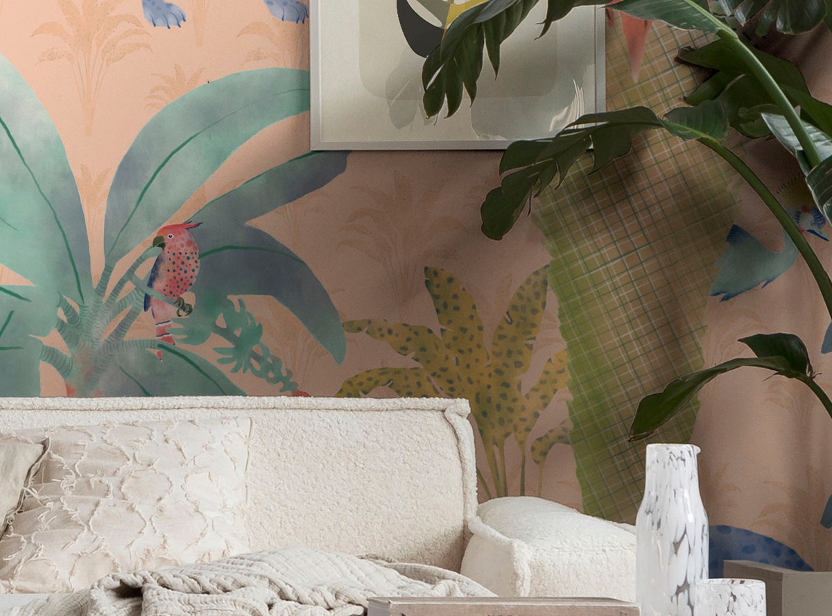 Komar Fototapete »Digitaldruck Vlies -  Safari Pattern - Grösse 300 x 250 cm« bedruckt glatt Wohnzimmer, Schlafzimmer