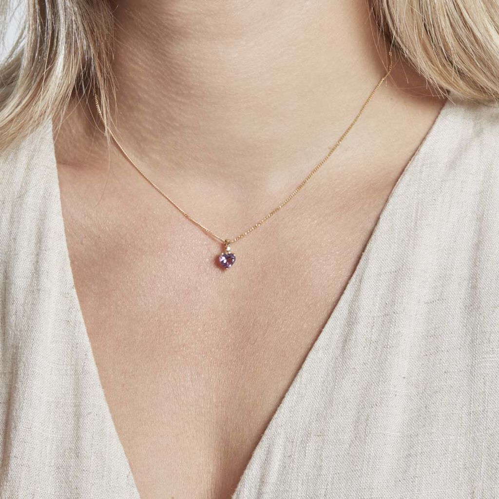 Pendentif Miyah Or Jaune Amethyste