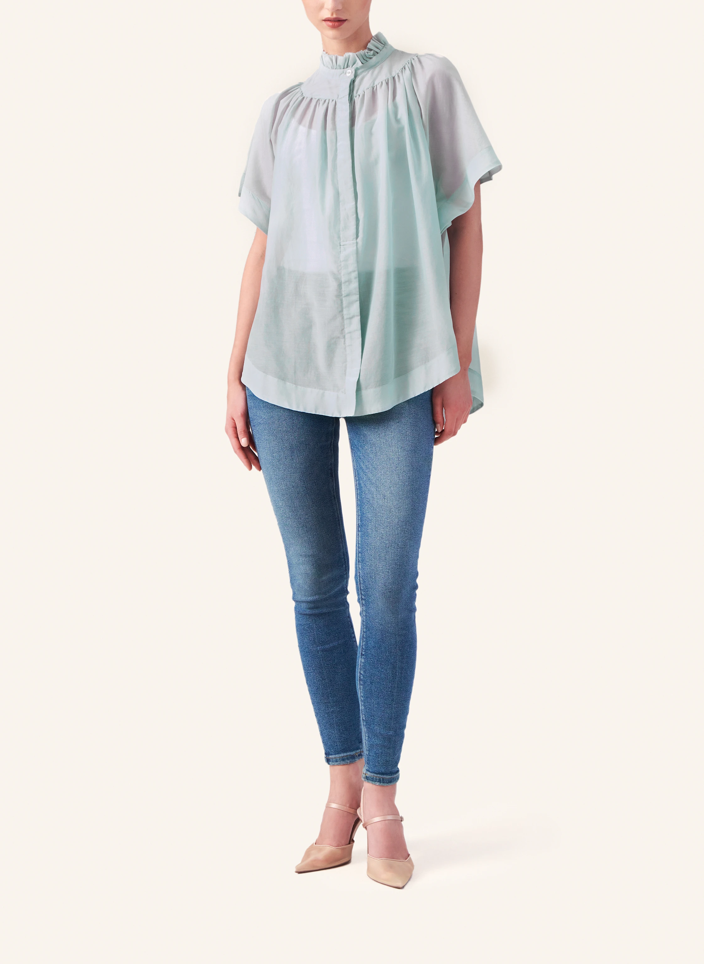 Helene Galwas Bluse aus Baumwoll-Seiden Mischung IDIS