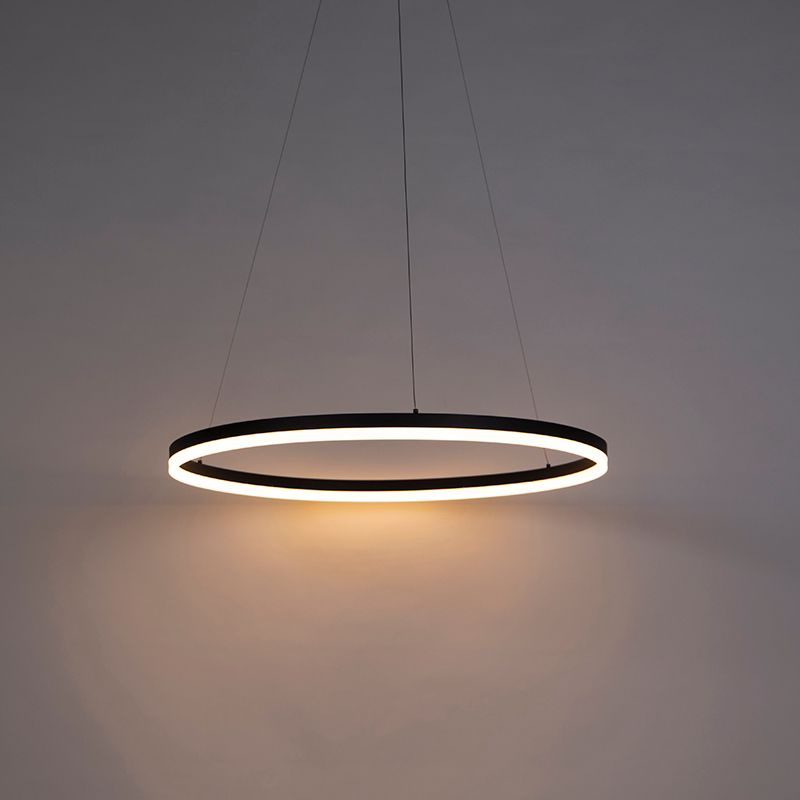 Design hanglamp zwart 80 cm incl. LED 3-staps dimbaar - Anello
