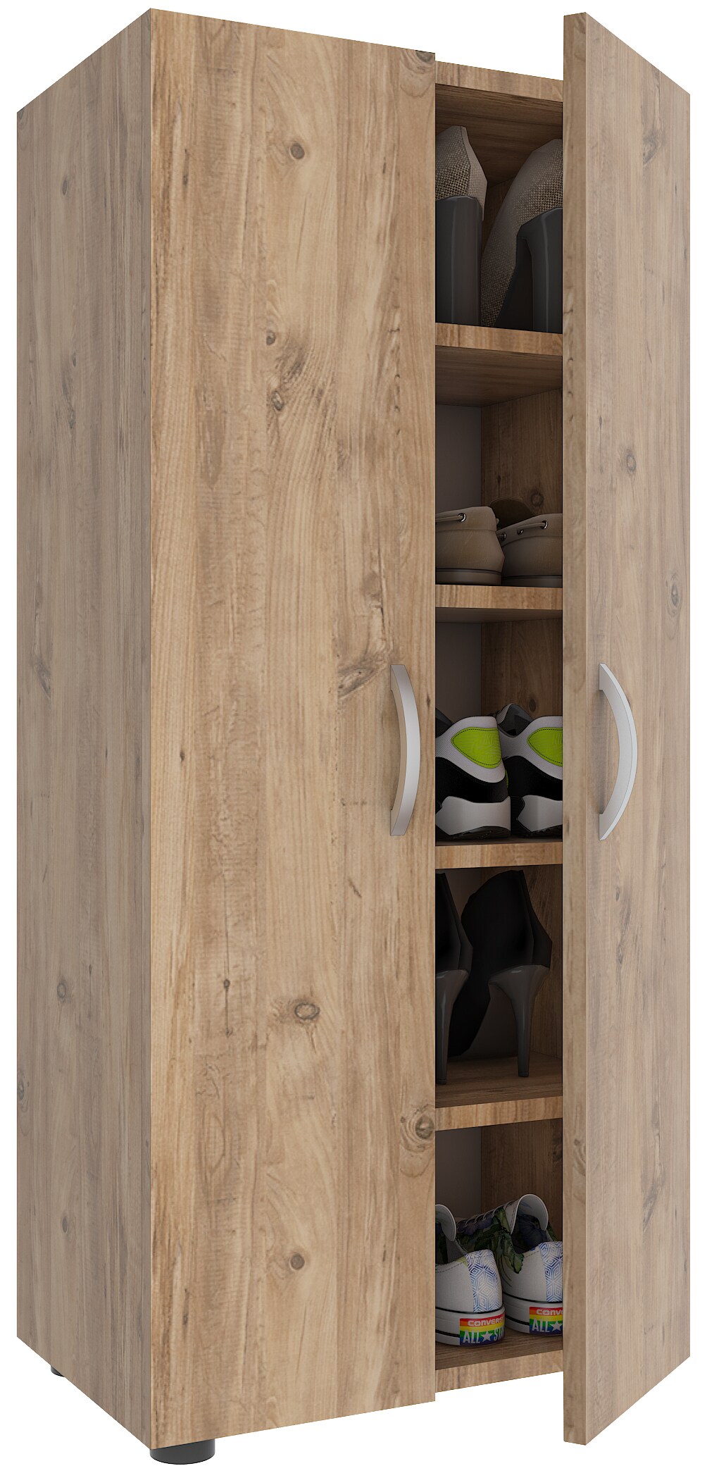 VCM XL Holz Großer Schuhschrank Schuhkommode Schuhregal Stiefel Groß Ulas 5 Fächer