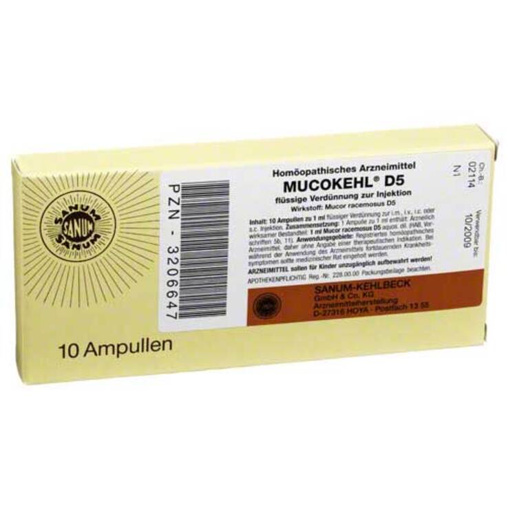 Mucokehl Ampullen D 5, 10X1 ml