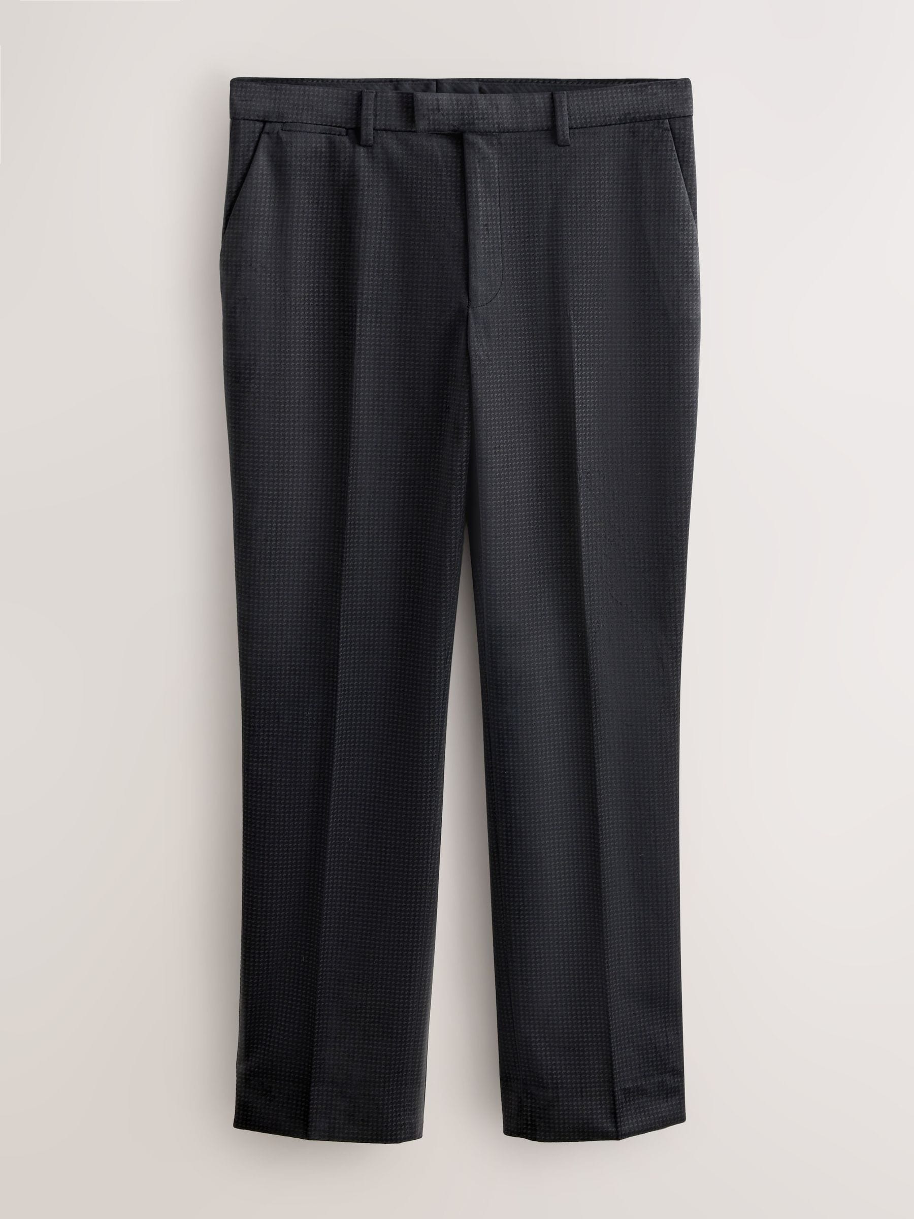 Zwart/goud - Slim Fit Velvet Printed Tuxedo Trousers With Side Tape Detail