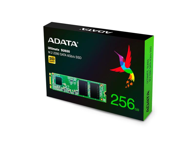 ADATA SSD Ultimate SU650 M.2 2280 SATA 256 GB SSD mit 256 GB Speicherkapazität