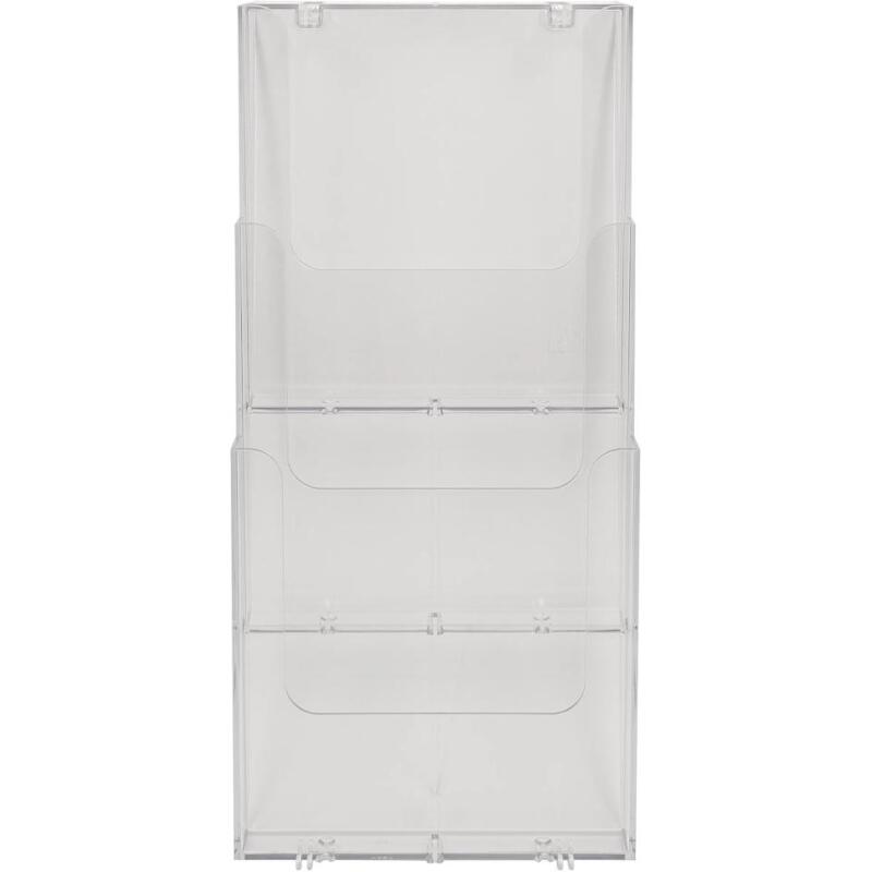 Distributeur de prospectus vertical 3 compartiments A4 - Cristal