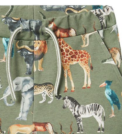 Name It Sweatshorts - NmmJasen - Öl Green m. Tiere