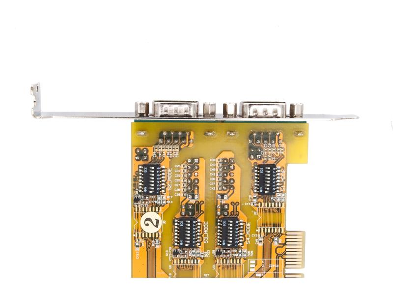 Exsys PCI-Karte 4x RS-232/422/485 PCI-Schnittstellenkarte mit seriellen Anschlüssen und Überspannungs-Schutz