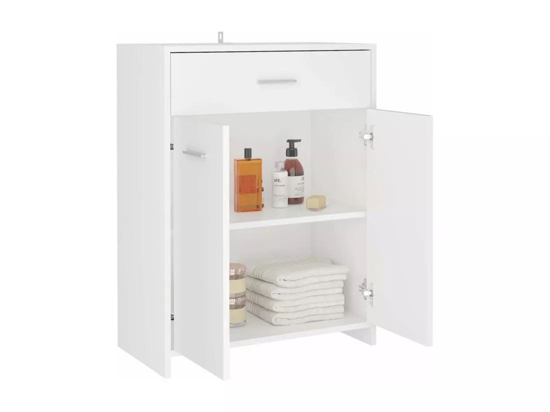 Armoire de salle de bain blanc 60x33x80 cm bois d’ingénierie