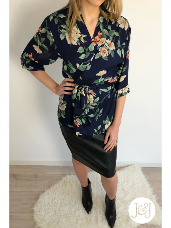 Chemise Kimono fleurie 'Kyoto'