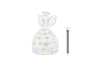 Sirius Home Sweet Christmas Angel, Dekorativ lysfigur, Transparent, Glas, 8 pære(r ), LED, Batteri
