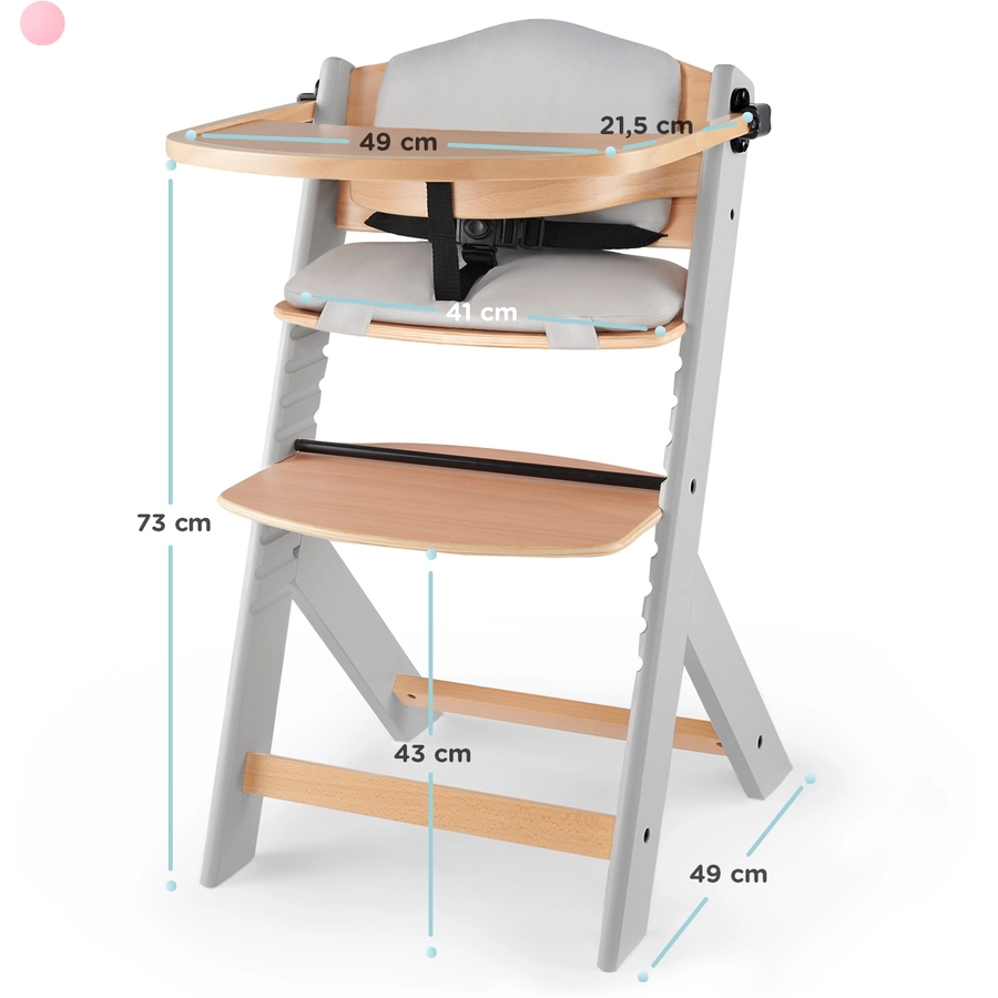 Kinderkraft Hochstuhl ENOCK grey mit Kissen