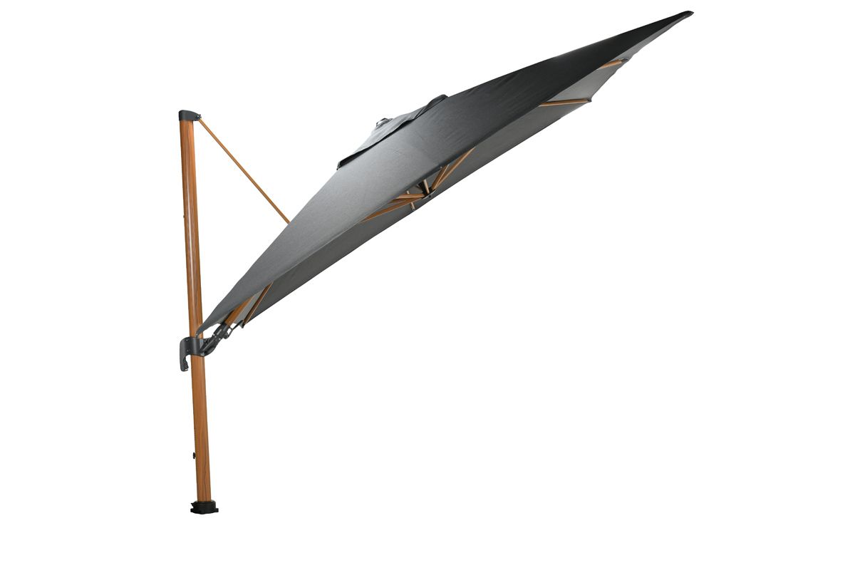 Hawaii Big Pole II parasol - 350x350 cm - l. teaklook -royal antraciet