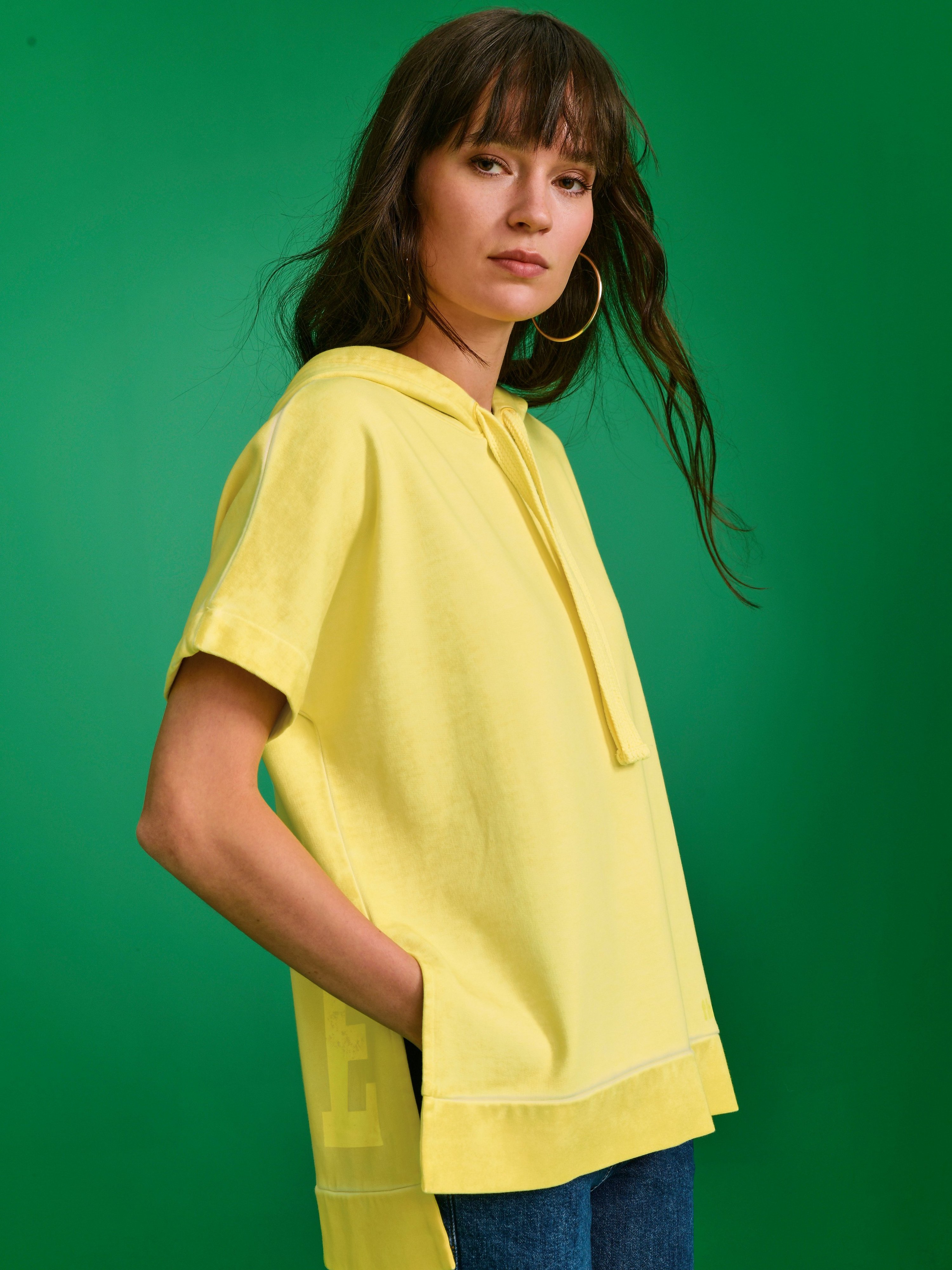 Hoodie-Sweatshirt mit 1/2-Arm