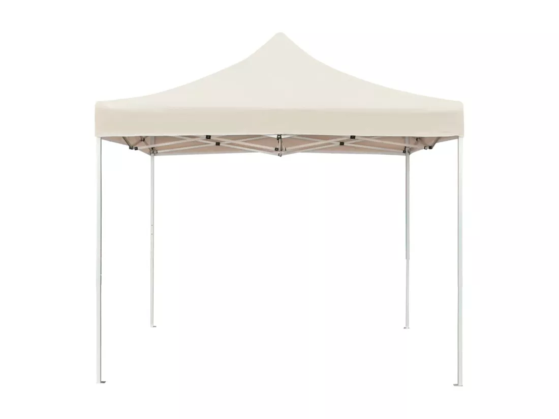 Tente de réception pliable Aluminium 2 x 2 m Crème