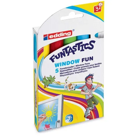 edding 16 Fenstermaler FUNTASTICS Window Fun, 2-5mm 5 Stück