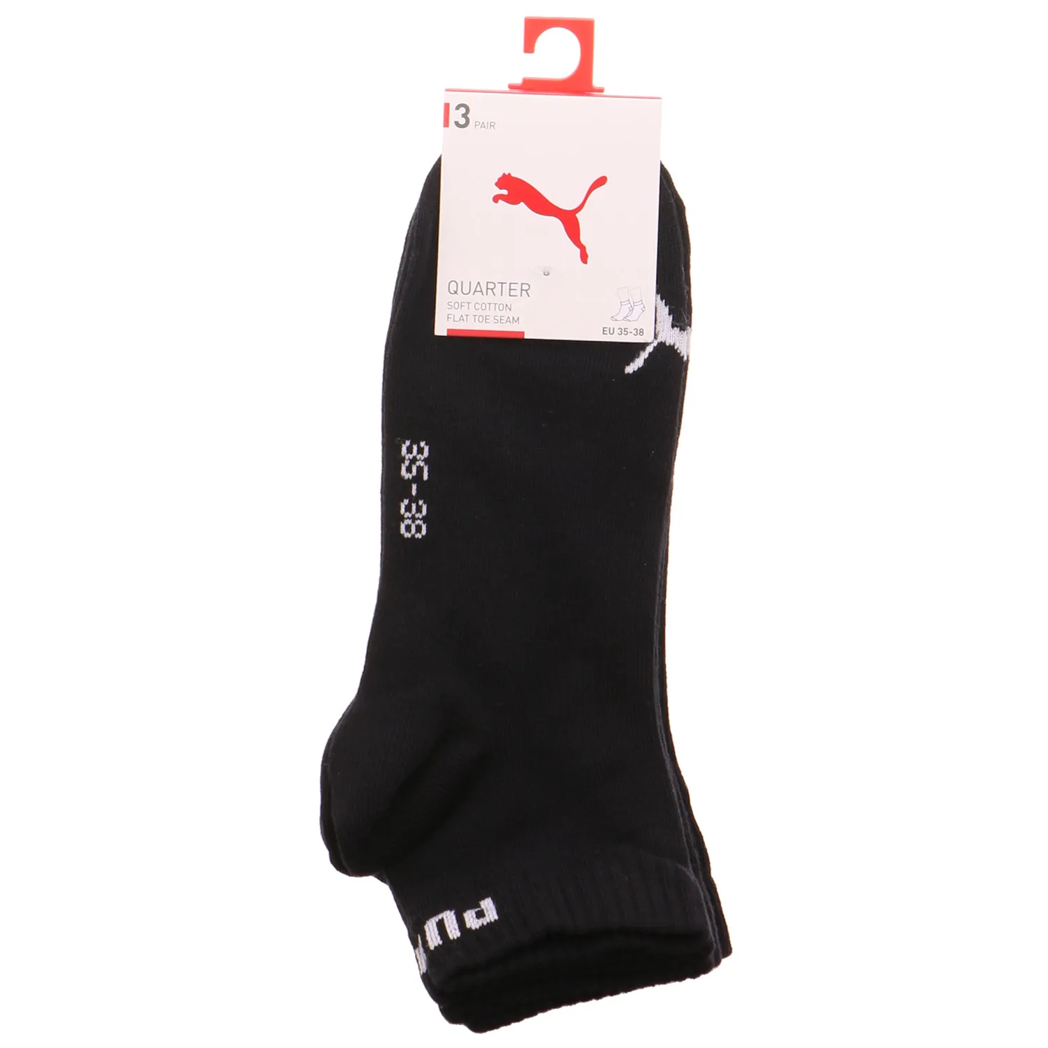 PUMA SOCKEN Freizeitsocken Schwarz Textil  3-ER Pack