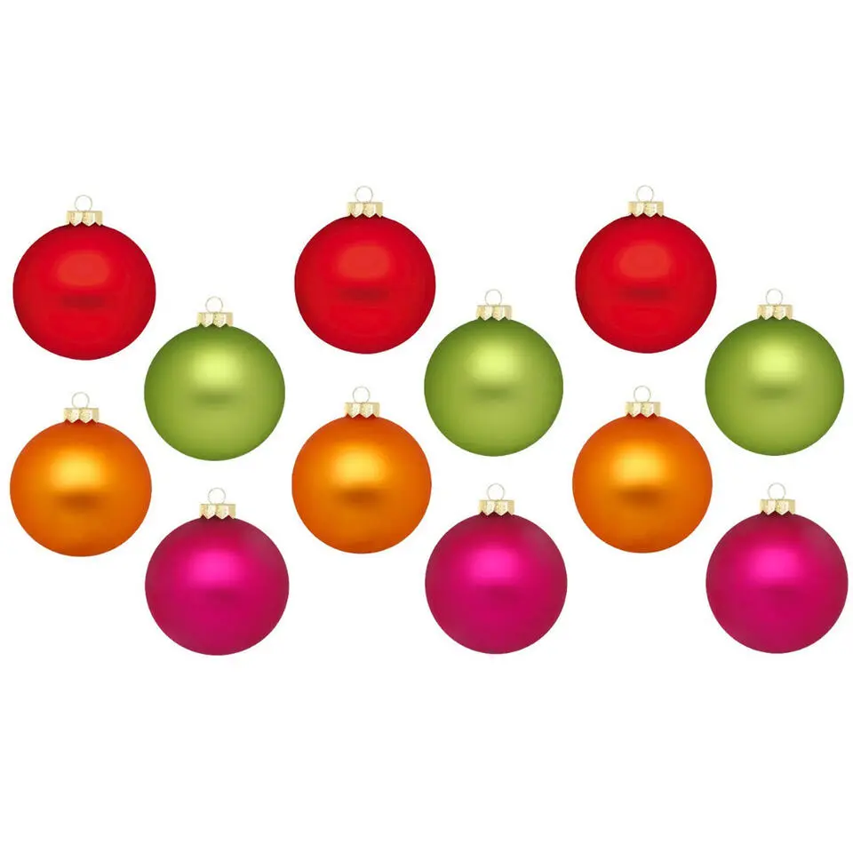 Inge Christmas Kerstballen - 12x - gekleurd - 8 cm - glas