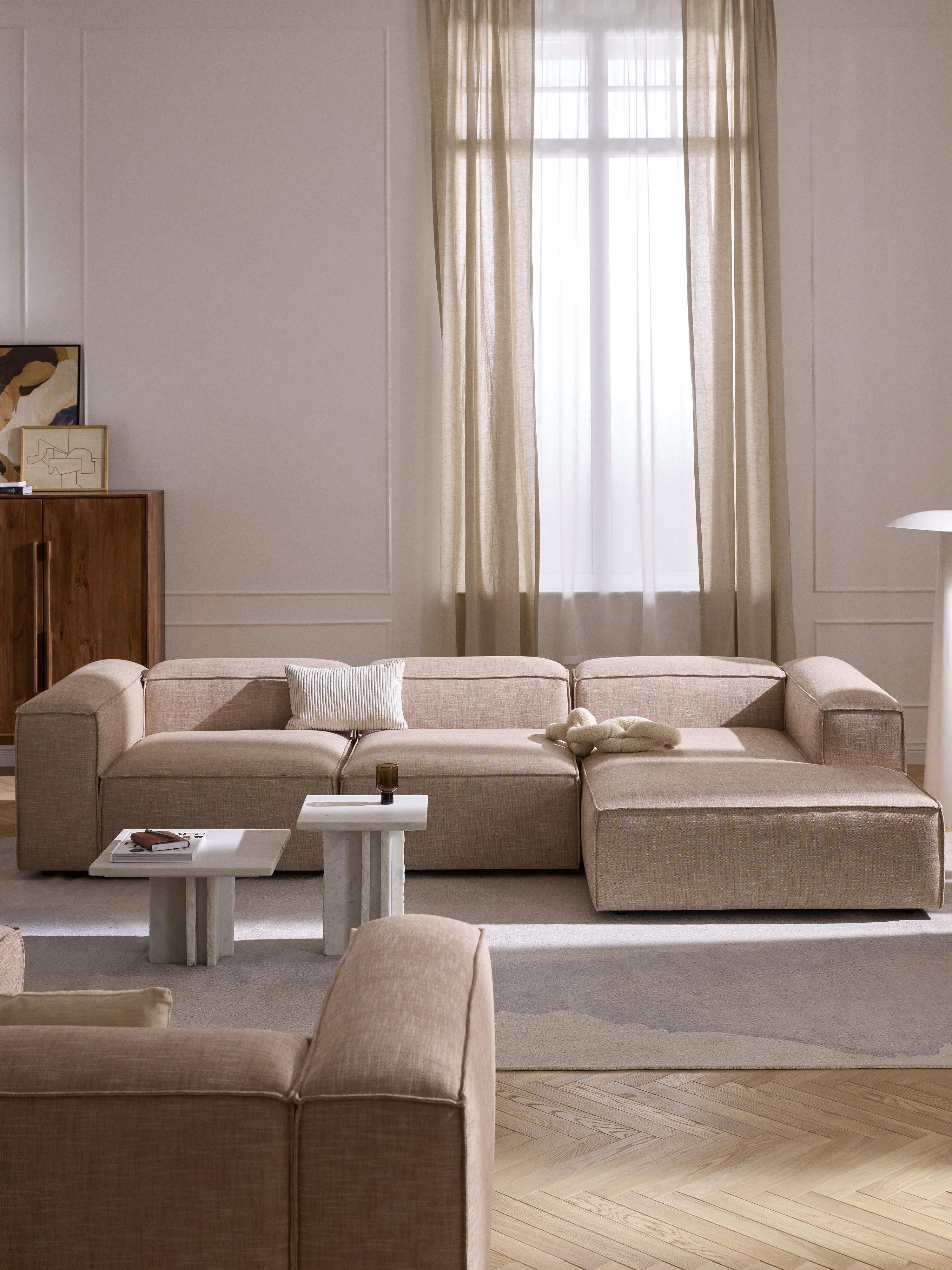Chaise longue hoekmodule Lennon van linnenmix