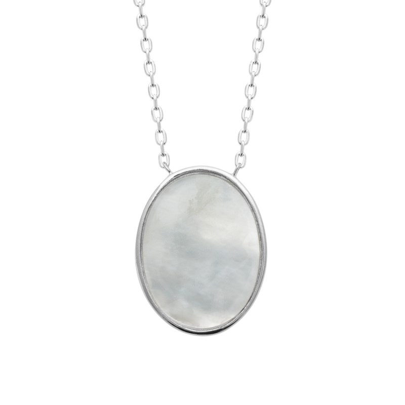 Collier Femme - Argent 925 - Nacre - Longueur : 45 cm