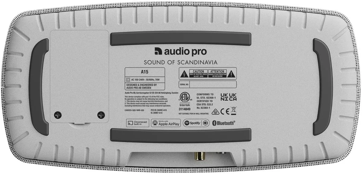 Audio Pro A15 Gris clair Enceintes Bluetooth portables