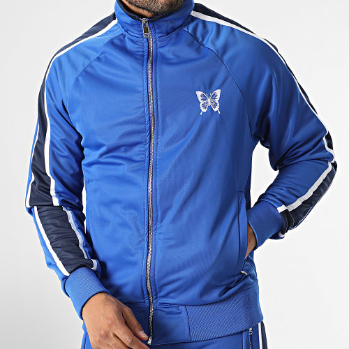 Ensemble De Survetement A Bandes LL722 Bleu