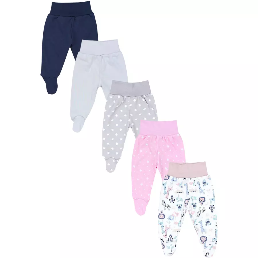 TupTam Baby Hose mit Fuß 5er Pack graurosa