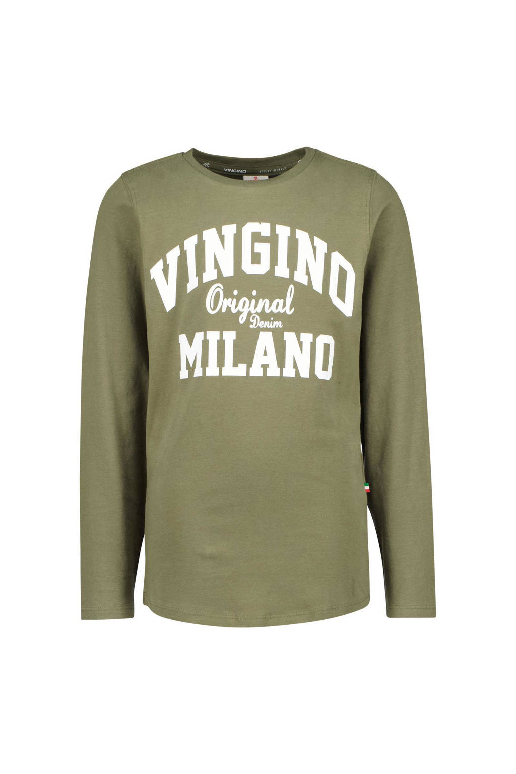 Vingino longsleeve met logo army groen