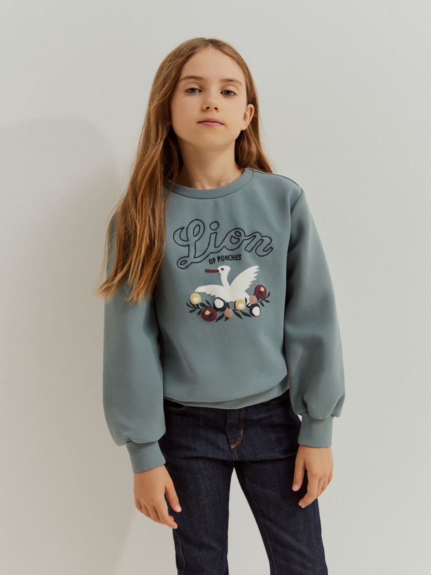 Sweatshirt de algodão com estampado