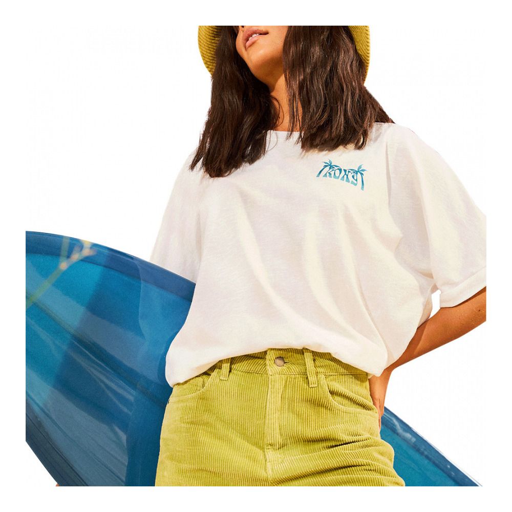 Roxy BACKSIDE SUN B - Tee-shirt Femme snow white