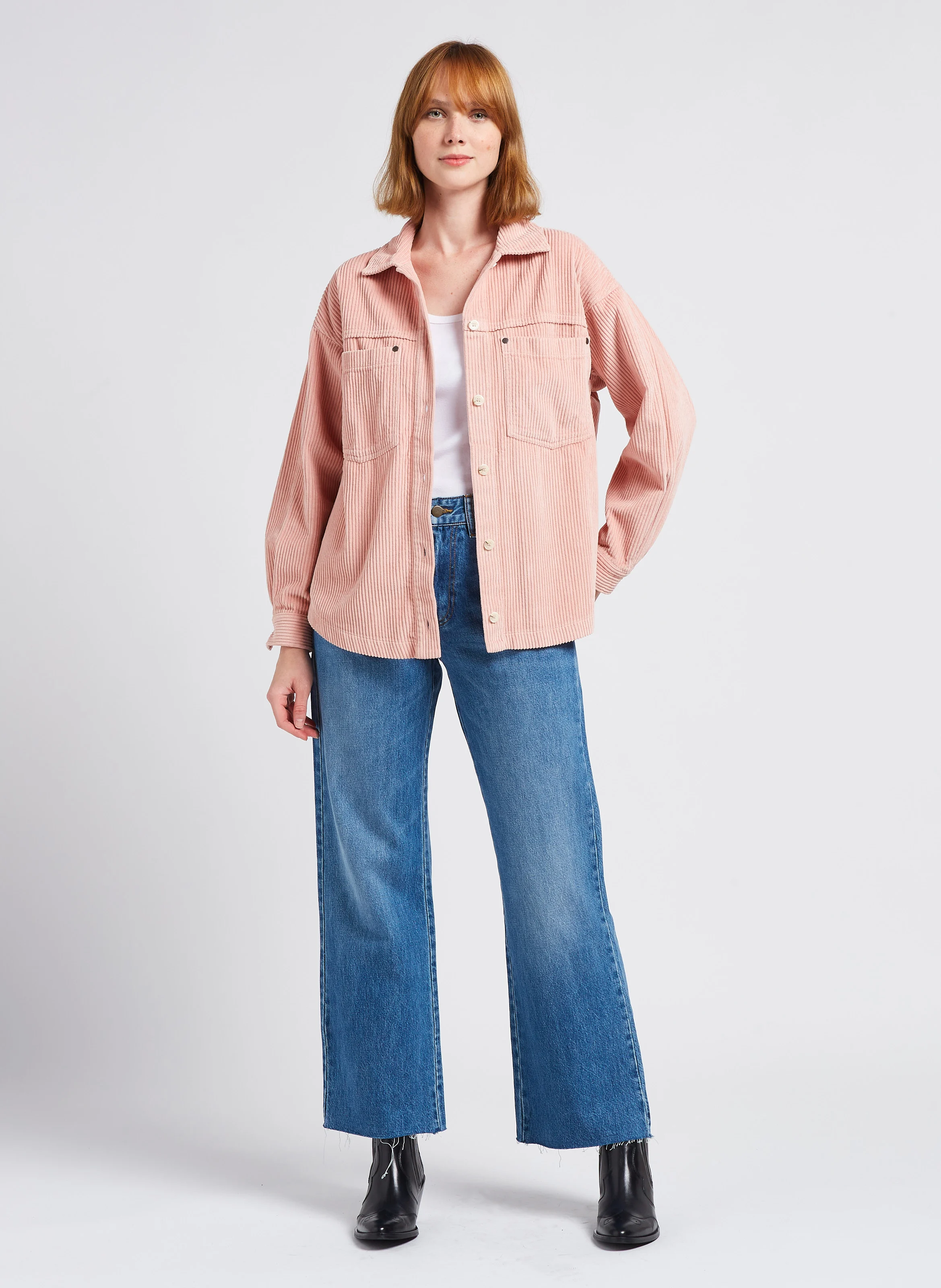 MOON - Jean bootcut en coton| Bleu