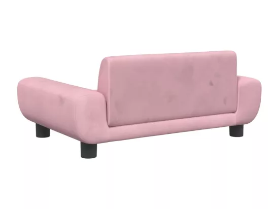 Canapé pour enfants rose 70x45x33 cm velours